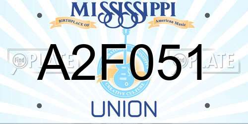 A2F051 Mississippi License Plate