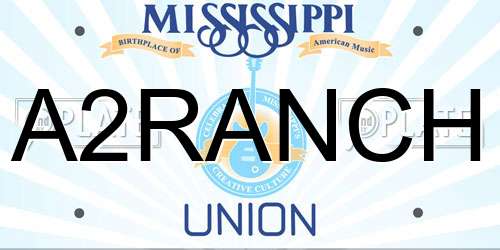 A2RANCH Mississippi License Plate
