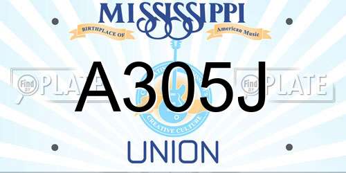 A305J Mississippi License Plate