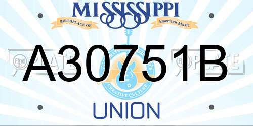 A30751B Mississippi License Plate