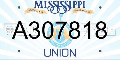 A307818 Mississippi License Plate