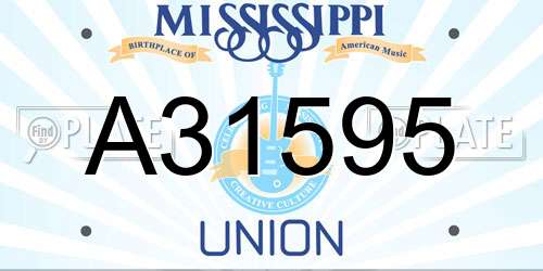 A31595 Mississippi License Plate