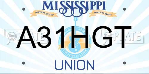 A31HGT Mississippi License Plate