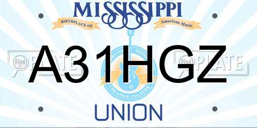 A31HGZ Mississippi License Plate