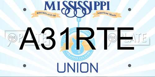 A31RTE Mississippi License Plate