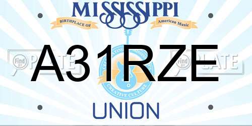 A31RZE Mississippi License Plate
