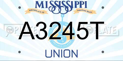 A3245T Mississippi License Plate