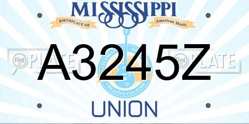 A3245Z Mississippi License Plate