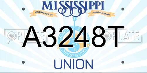 A3248T Mississippi License Plate