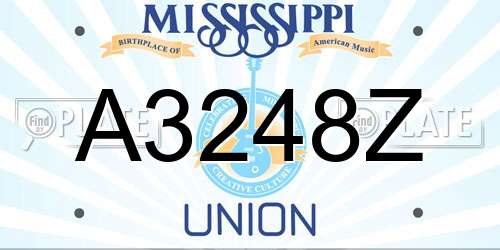 A3248Z Mississippi License Plate