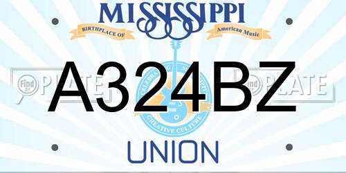 A324BZ Mississippi License Plate
