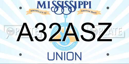 A32ASZ Mississippi License Plate