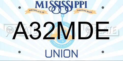 A32MDE Mississippi License Plate