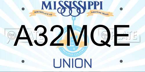 A32MQE Mississippi License Plate