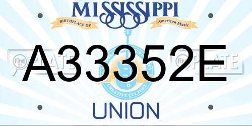 A33352E Mississippi License Plate