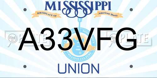 A33VFG Mississippi License Plate