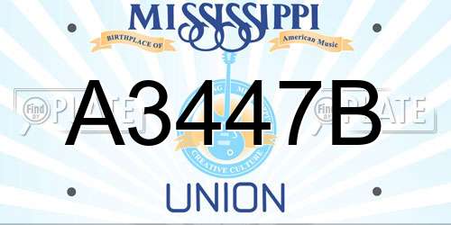 A3447B Mississippi License Plate