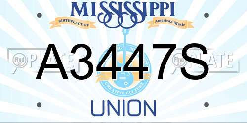 A3447S Mississippi License Plate
