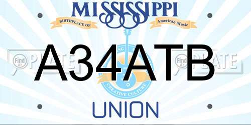 A34ATB Mississippi License Plate