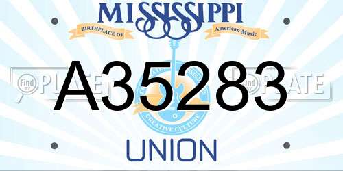 A35283 Mississippi License Plate
