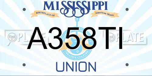 A358TI Mississippi License Plate