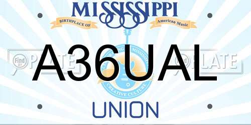A36UAL Mississippi License Plate