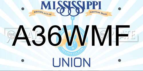A36WMF Mississippi License Plate