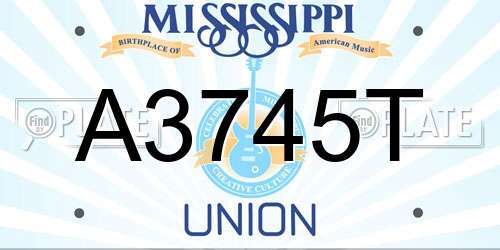 A3745T Mississippi License Plate