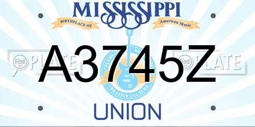 A3745Z Mississippi License Plate