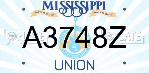 A3748Z Mississippi License Plate