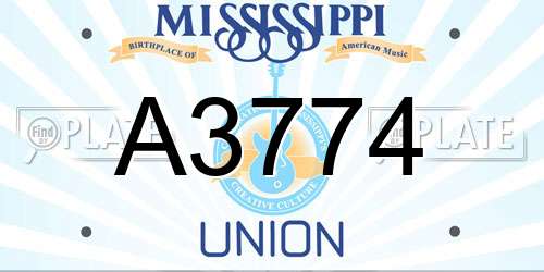 A3774 Mississippi License Plate