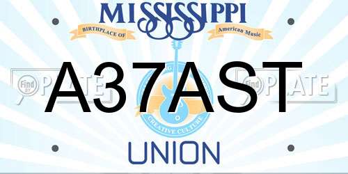 A37AST Mississippi License Plate