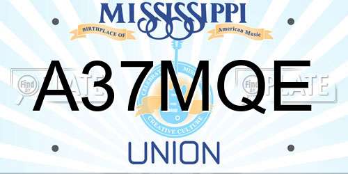 A37MQE Mississippi License Plate
