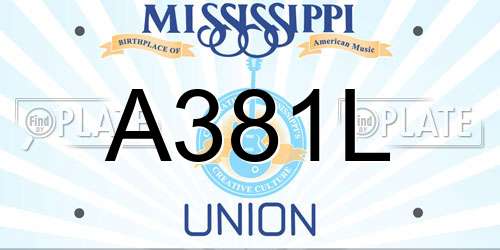 A381L Mississippi License Plate