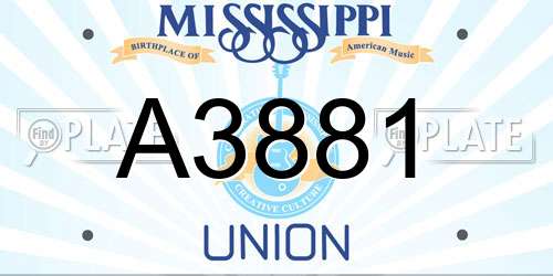 A3881 Mississippi License Plate