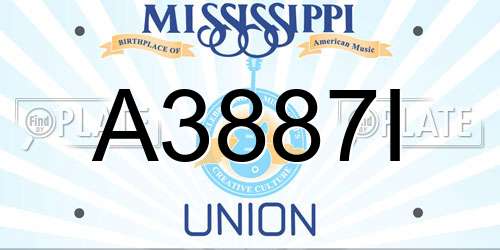 A3887I Mississippi License Plate