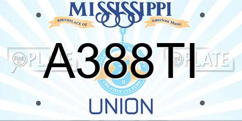 A388TI Mississippi License Plate