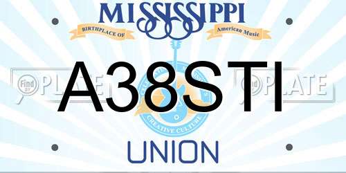 A38STI Mississippi License Plate