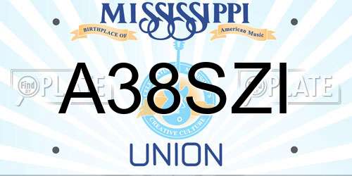 A38SZI Mississippi License Plate