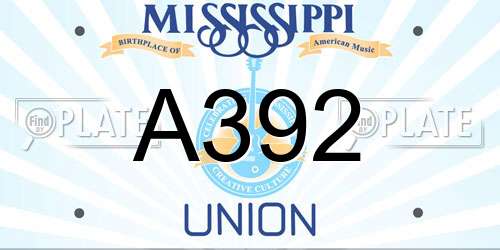 A392 Mississippi License Plate