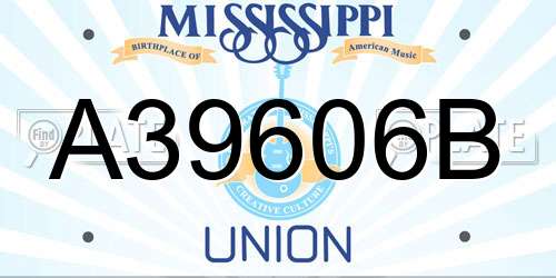 A39606B Mississippi License Plate