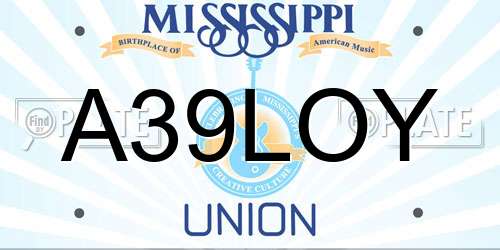 A39LOY Mississippi License Plate
