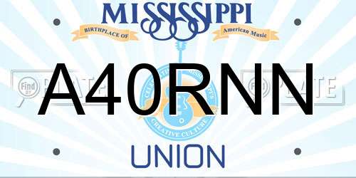 A40RNN Mississippi License Plate