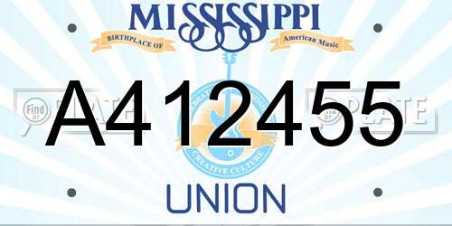 A412455 Mississippi License Plate