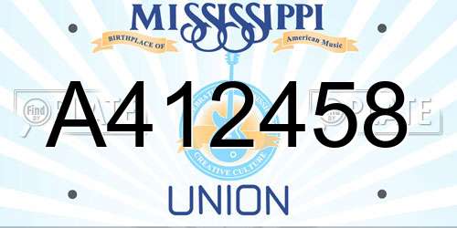 A412458 Mississippi License Plate