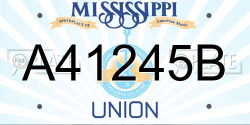 A41245B Mississippi License Plate