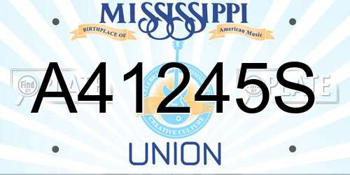 A41245S Mississippi License Plate