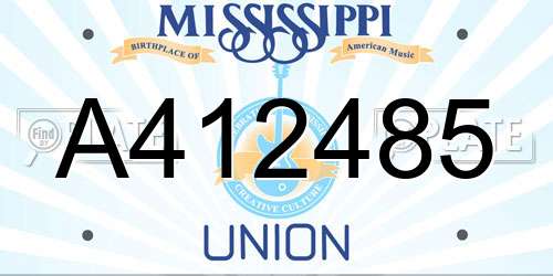 A412485 Mississippi License Plate
