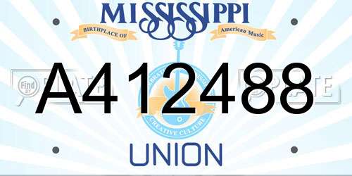 A412488 Mississippi License Plate