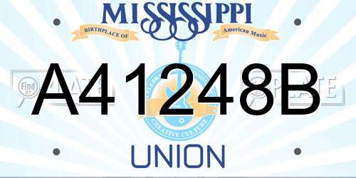 A41248B Mississippi License Plate